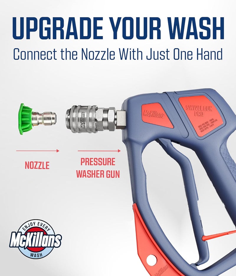 McKillans ® 1/4” Nozzle Automatic Quick Connect Fittings - Stainless Steel 1/4” NPT Male Quick Connect Couplers - Coupler for Pressure Washer Gun - Pack of 2 - Image 4